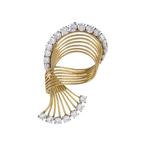 cartier gold brooch|cartier diamond brooch.